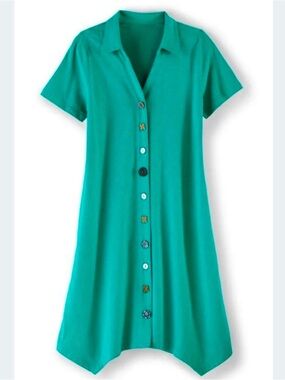 Soft Surroundings Danielle Button Knit Dress